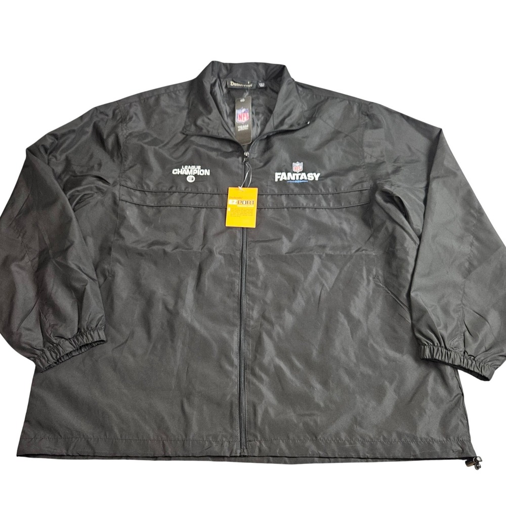 NFL Fantasy League Champion Black Windbreaker Jacket Mens XL‎ Black Dunbrooke